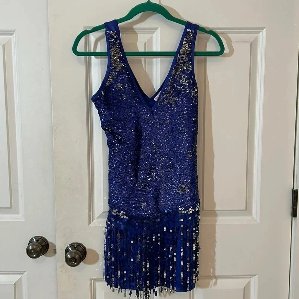 Dreamgirl sequins dress size small royal blue costume